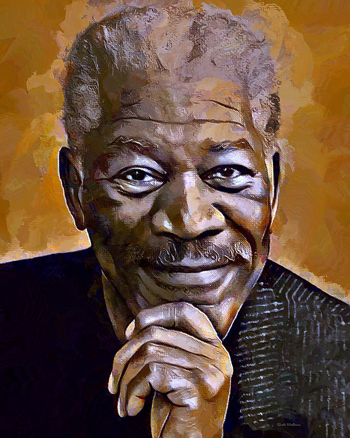 Morgan Freeman Painting Digital Art By Scott Wallace Digital Designs