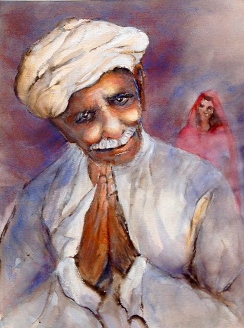 India Painting - Namaste by <b>Myra Evans</b> - namaste-myra-evans