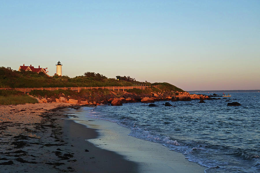 Nobska Light From Woods Hole Beach Falmouth Ma Cape Cod Photograph By