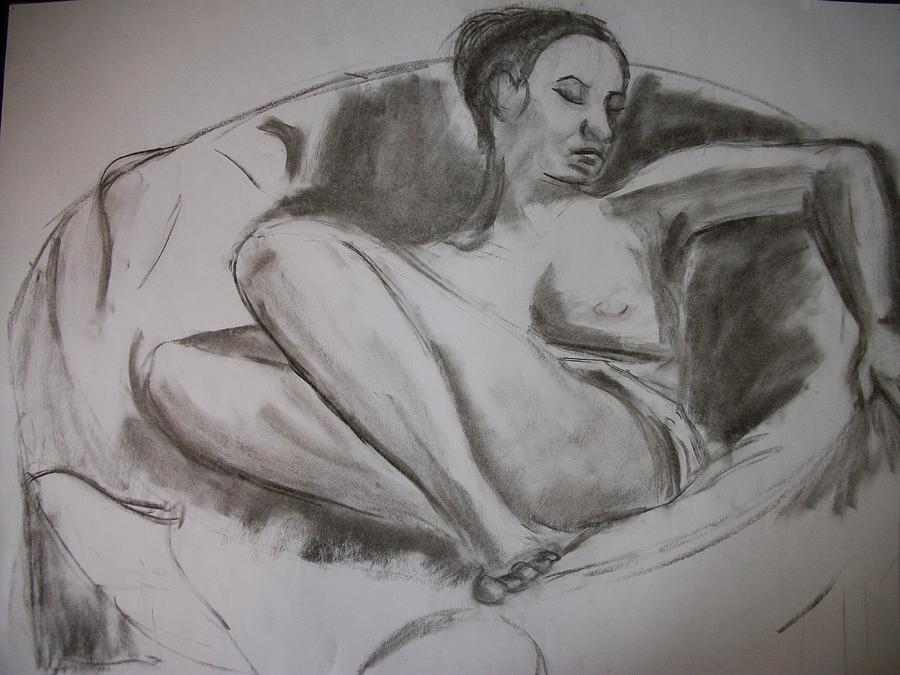 Nude In Chair Drawing By Adam Davis Fine Art America