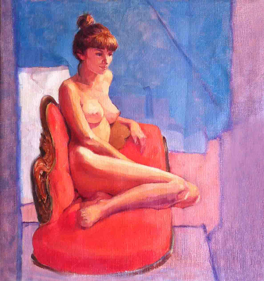 Nude On Chaise Longue Painting By Roz Mcquillan Fine Art America