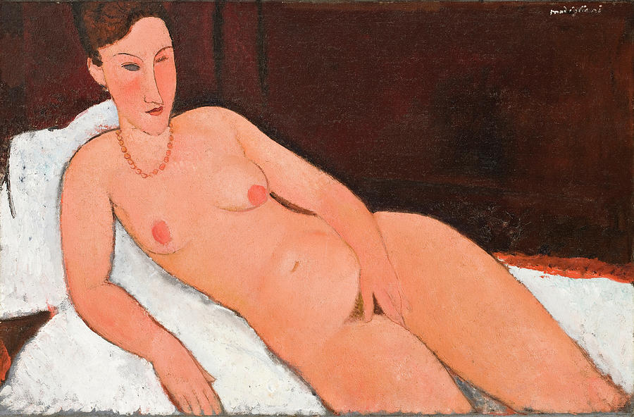 Nude With Coral Necklace Painting By Amedeo Modigliani Fine Art America