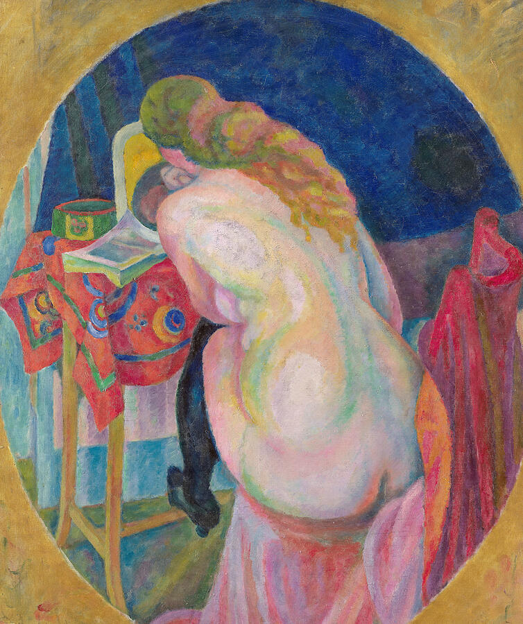 Nude Woman Reading Painting By Robert Delaunay Fine Art America