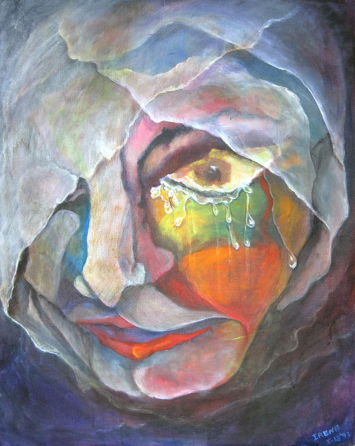 One Face Of Grief Painting by Irene Nowicki