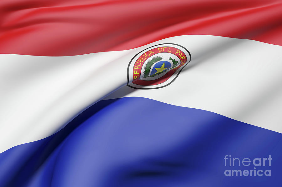 Paraguay Republic Flag Waving Digital Art By Enrique Ramos Lopez Fine