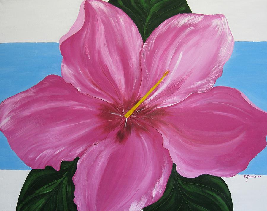 Pink Hibiscus Painting By Deborah Peacock Fine Art America