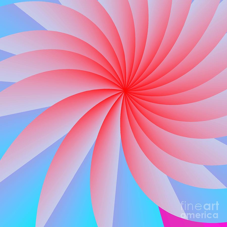 Abstract Digital Art - Pink Passion Flower by Michael Skinner