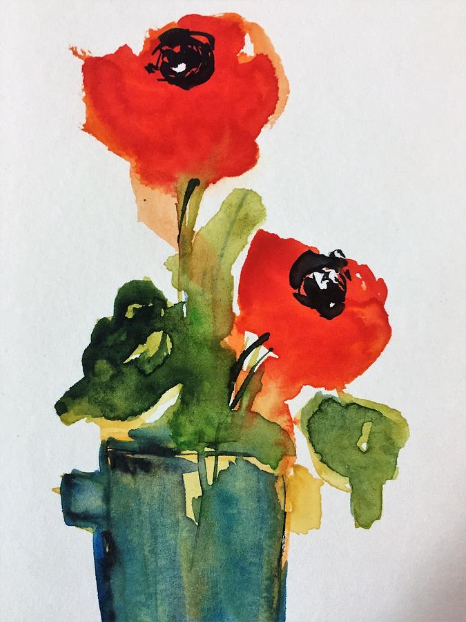 Poppy Flowers In The Vase Painting By Britta Zehm Fine Art America