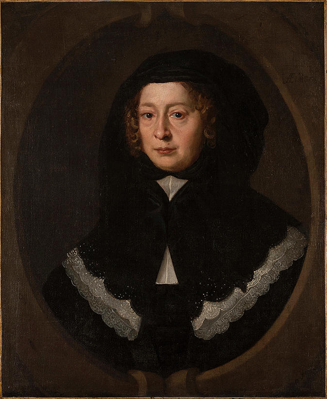 Portrait Of A Woman With A Black Hood Painting By Mary Beale Fine Art