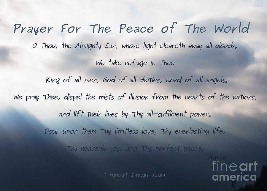 Prayer For The Peace Of The World Photograph by Agnieszka Ledwon