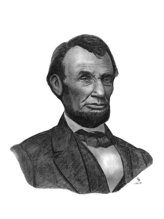 President Abraham Lincoln Drawing by Charles Vogan