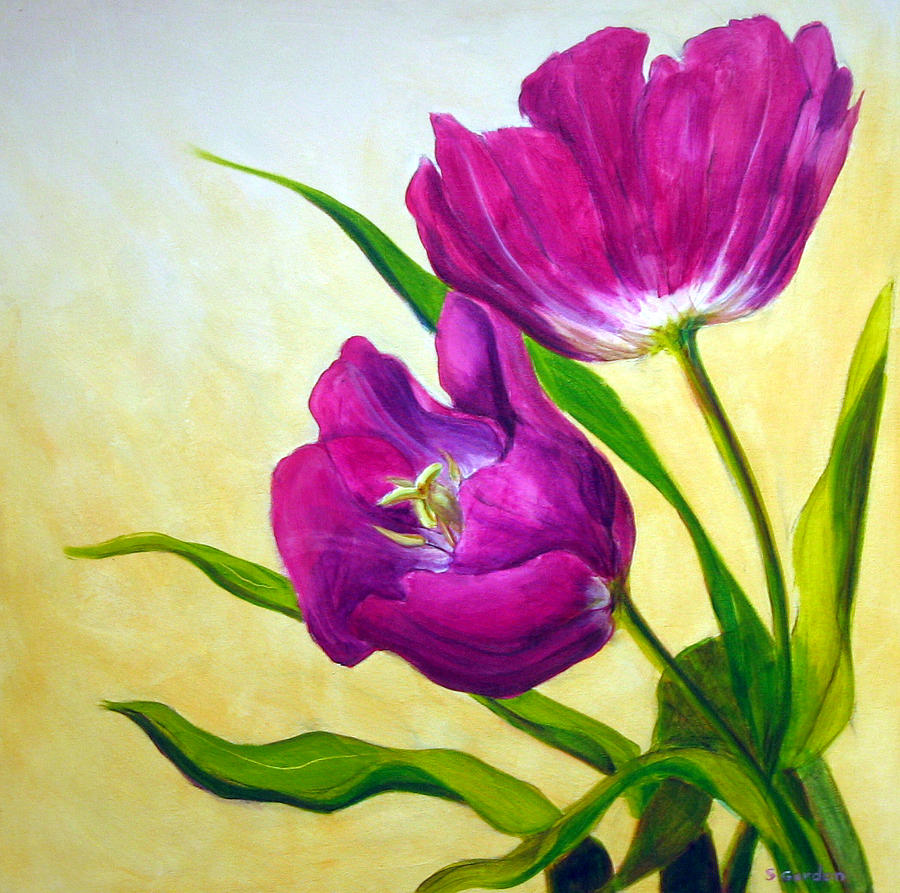 Purple Tulips Painting by Scott Gordon