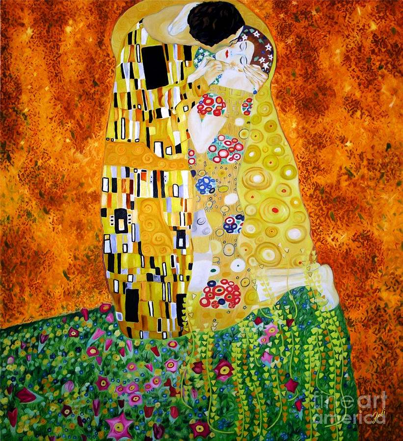 Reproduction Of The Kiss By Gustav Klimt Painting By Zedi