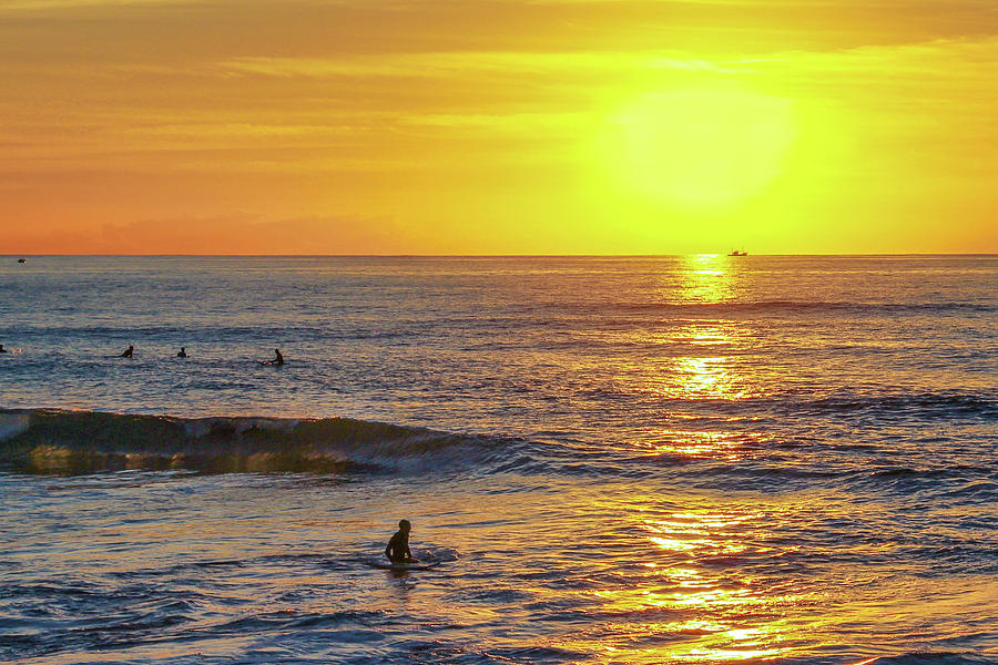 Bathing In The Warm Sea At Sunset Is A Great Pleasure Photograph By