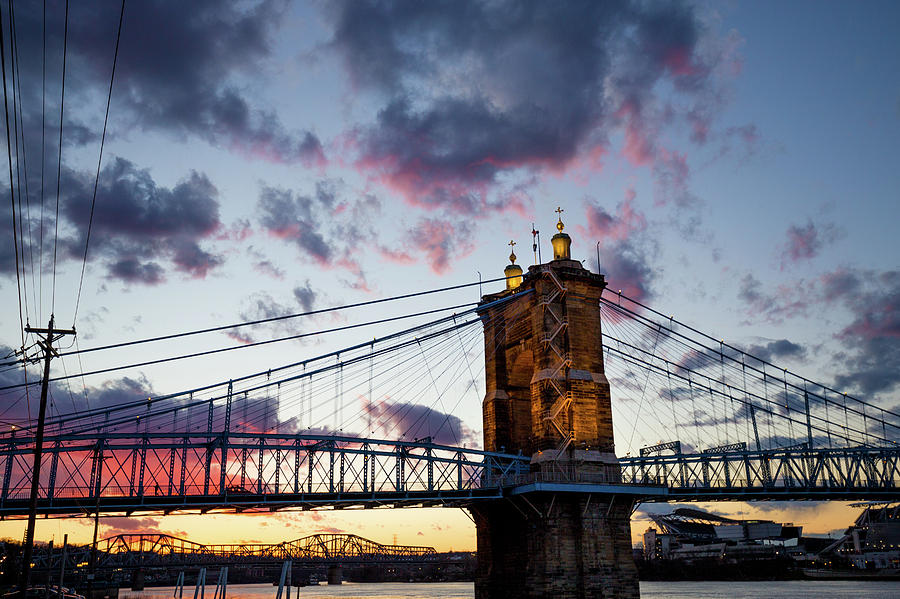 Roebling Suspension Bridge - Cincinnati, Ohio Photograph by Kuang Sui