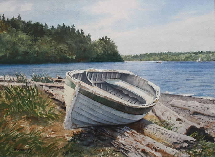 Row Boat At Lisabeula Painting by Michael Spakowsky