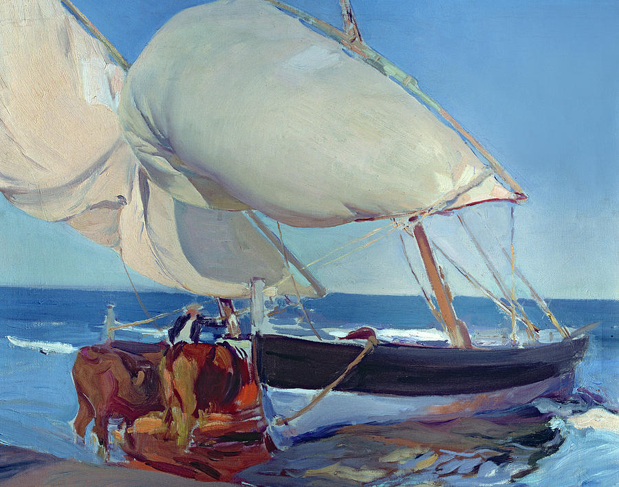 Sailing Boats Painting By Joaquin Sorolla Y Bastida