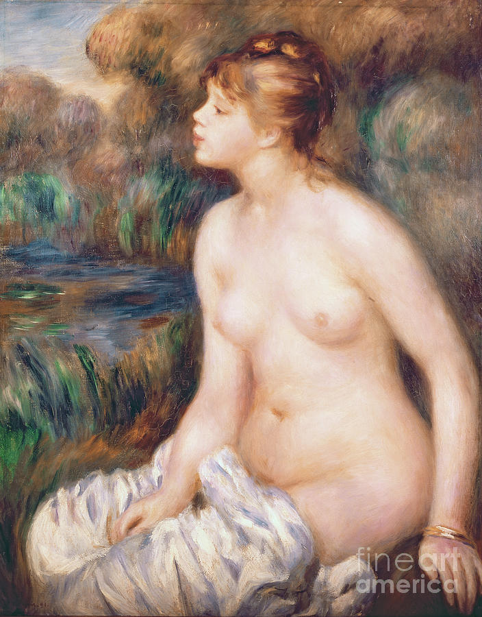 Seated Female Nude Painting By Renoir