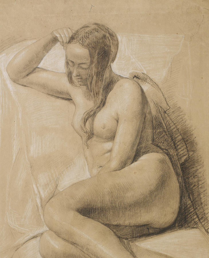 Seated Female Nude Drawing By Sir John Everett Millais Pixels