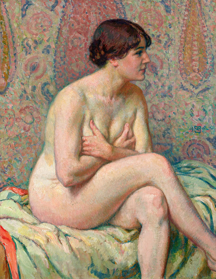 Seated Nude Maude Painting By Theo Van Rysselberghe Fine Art America