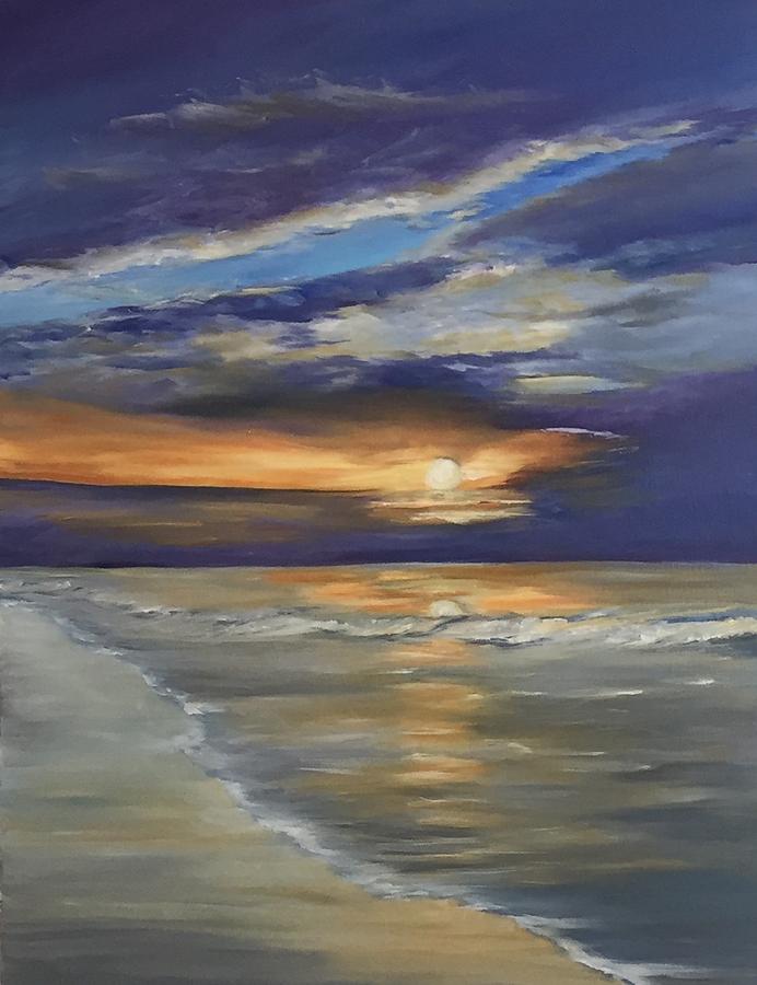 Serenity Of A Sunrise Painting By Polly Berlin Pixels