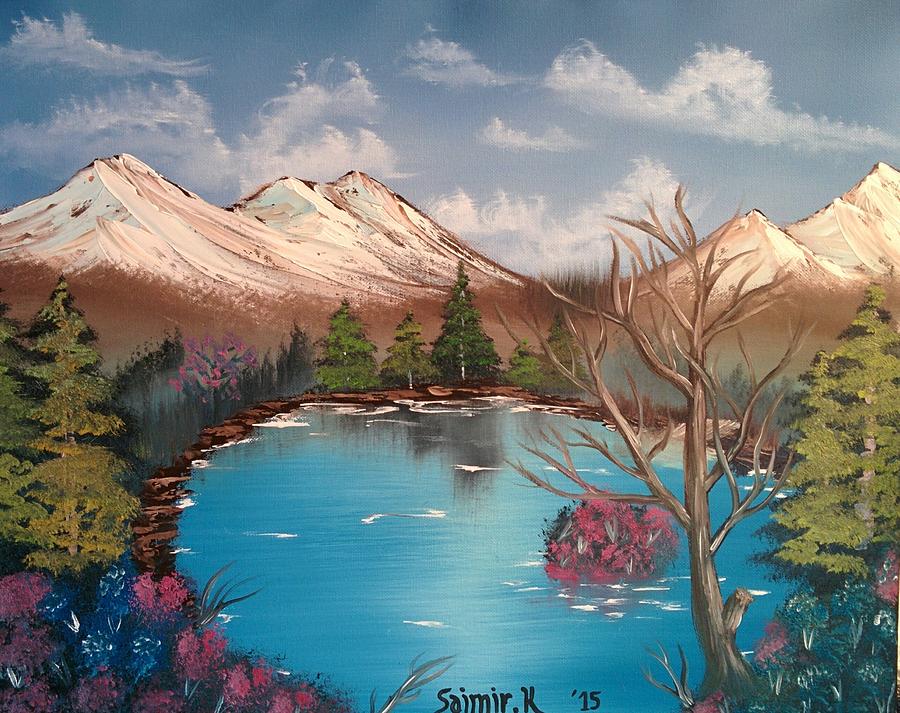 Silent Lakeview Oil Painting Painting By Saimir Kercanaj Fine Art America