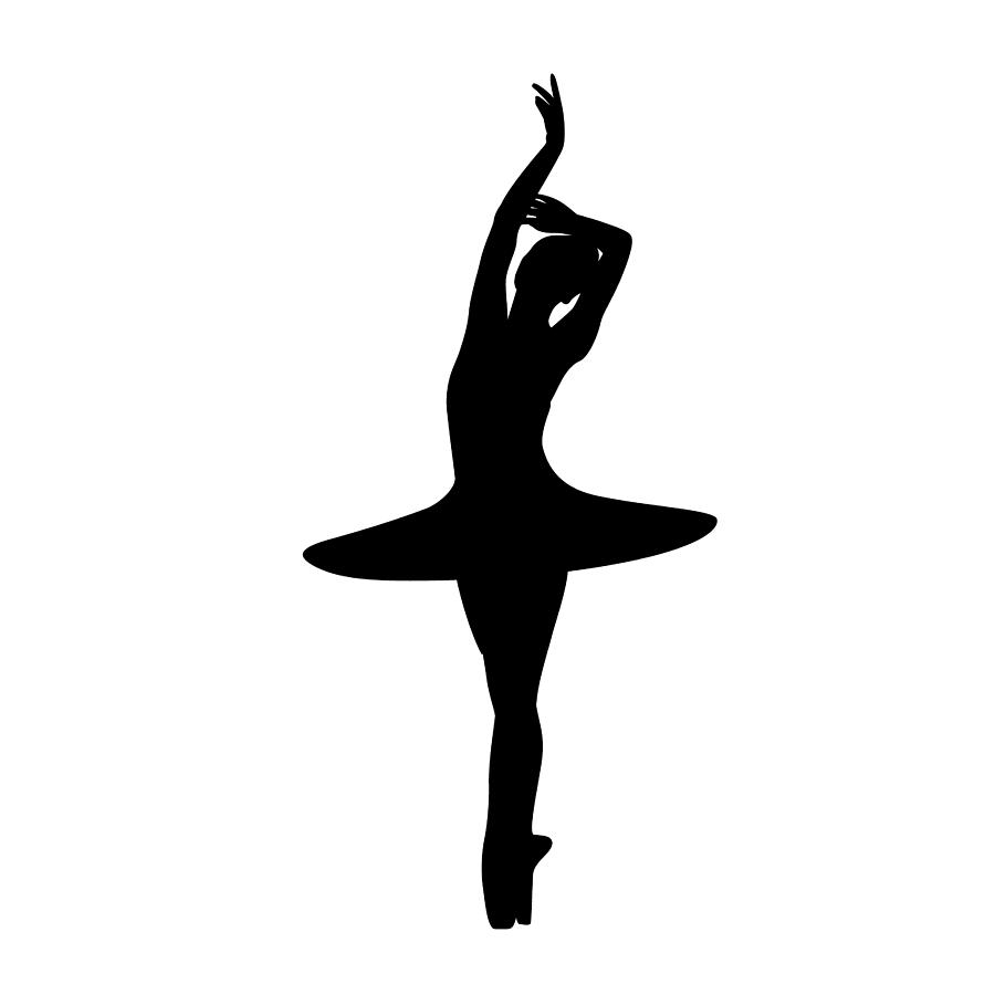 Силуэт балерины черно-белый