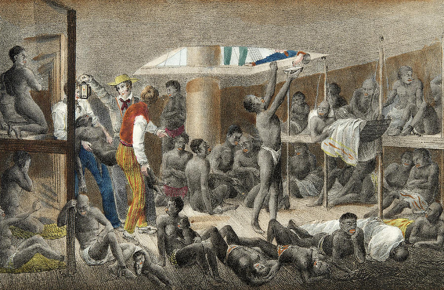 Slave Ship Below Deck Painting by Johann Moritz Rugendas
