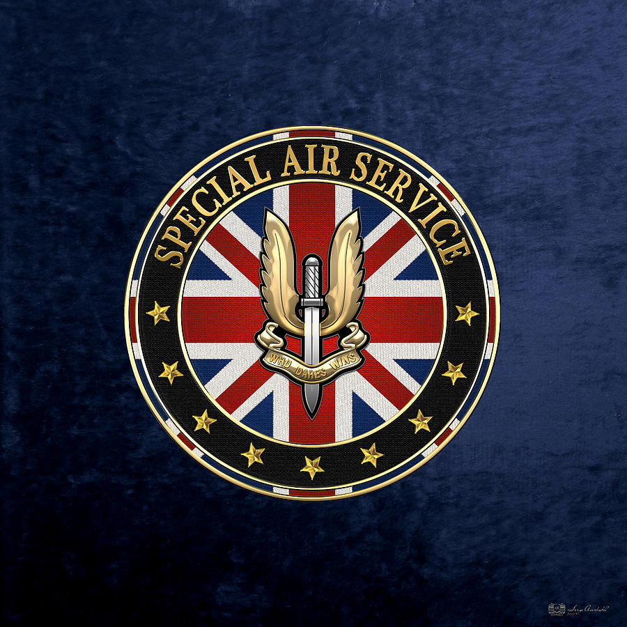 Special Air Service - S A S Badge Special Edition Over Blue Velvet ...