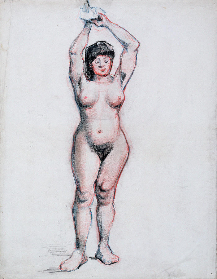 Standing Female Nude Seen From The Front Painting By Vincent Van