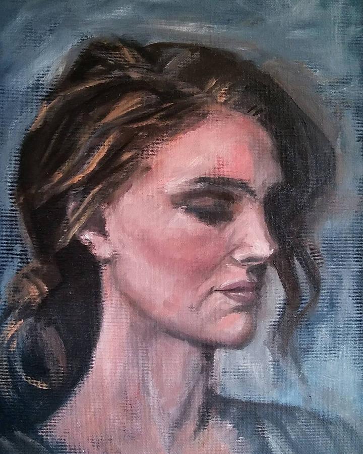 Study Of A Woman In Moonlight Painting By Brian Kardell Fine Art