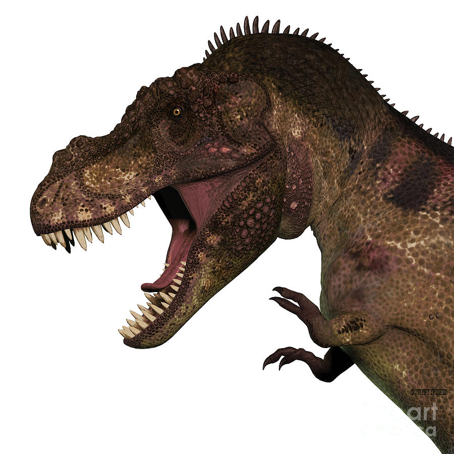 t rex dinosaur with horn on head