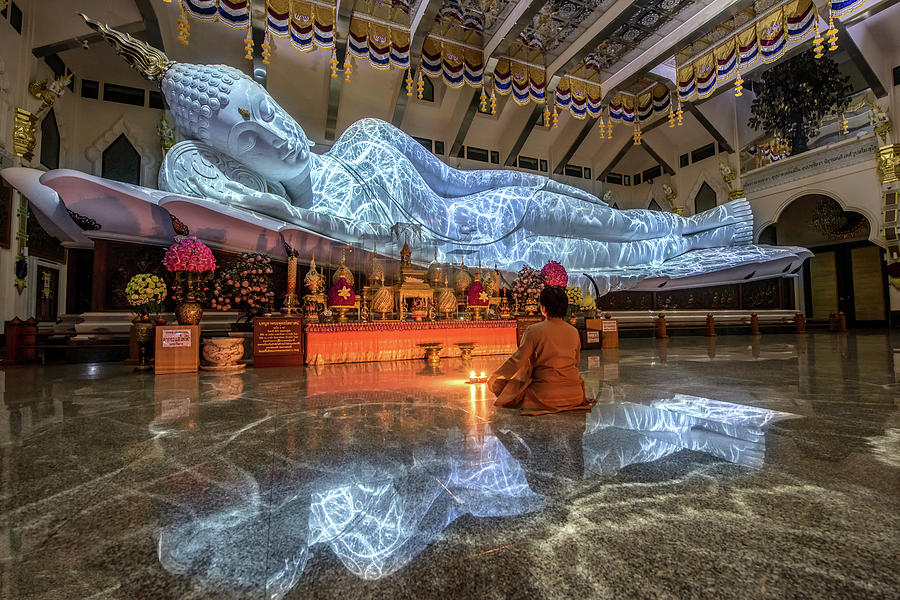 The Biggest White Marble Nirvana Buddha Photograph By Sasin Tipchai