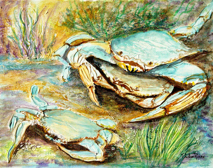 Three Crabs Painting By Pauline Ross Fine Art America