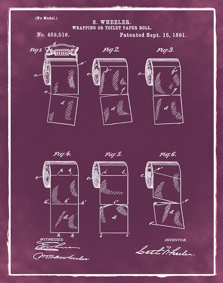 Toilet Paper Patent 1891 Red Photograph By Bill Cannon Fine Art America