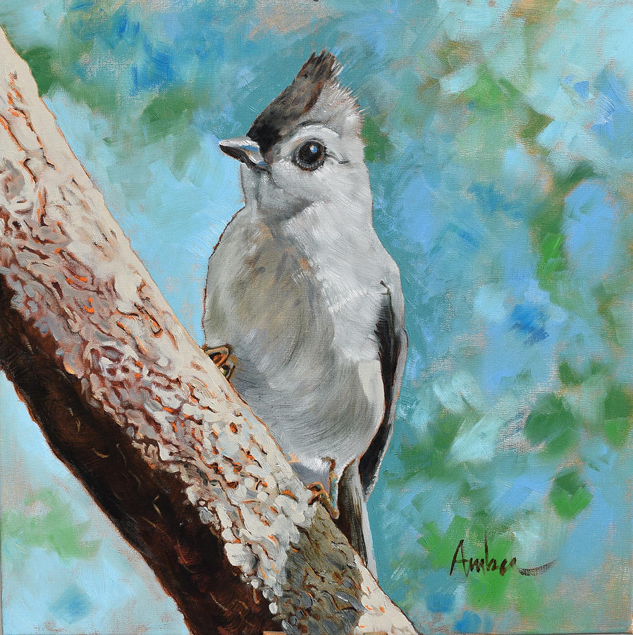 Tufted Titmouse Painting By Amber Foote Pixels