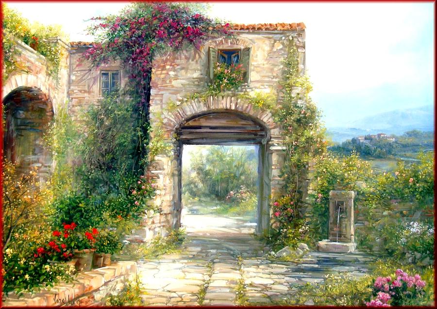 Tuscany Farmhouse Painting By Antonia Varallo