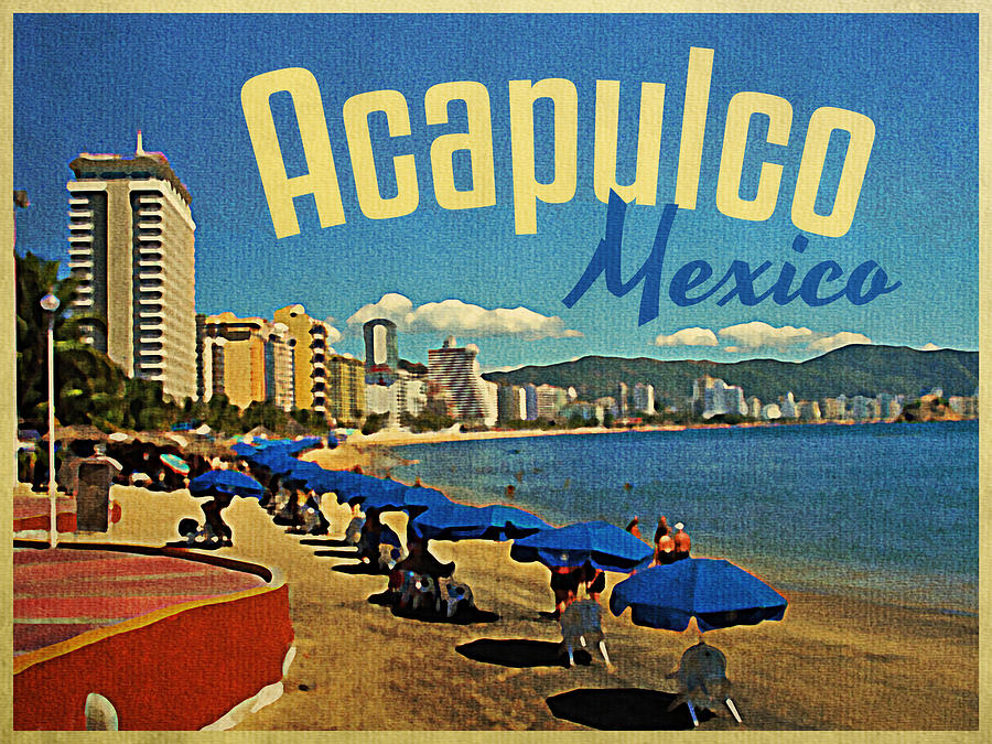 Vintage Acapulco Mexico Digital Art by Flo Karp