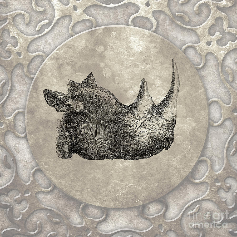 Vintage Rhino Portrait Design Photograph By Jolanta Meskauskiene Fine