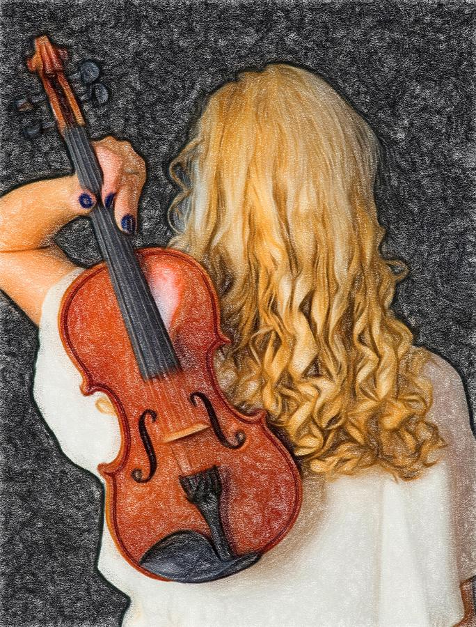 Violin Woman Id 16218 130709 0128 Painting By S Lurk