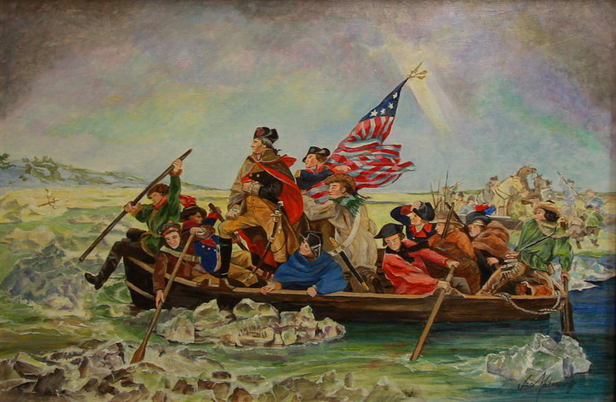 Washington Crossing The Delaware Painting By Jan Mecklenburg