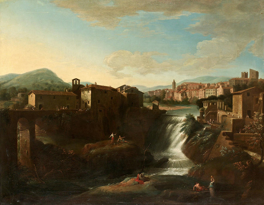 Waterfall Painting by Gaspar van Wittel