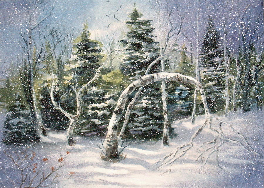 Winter Painting By Bonnie Rogers Fine Art America