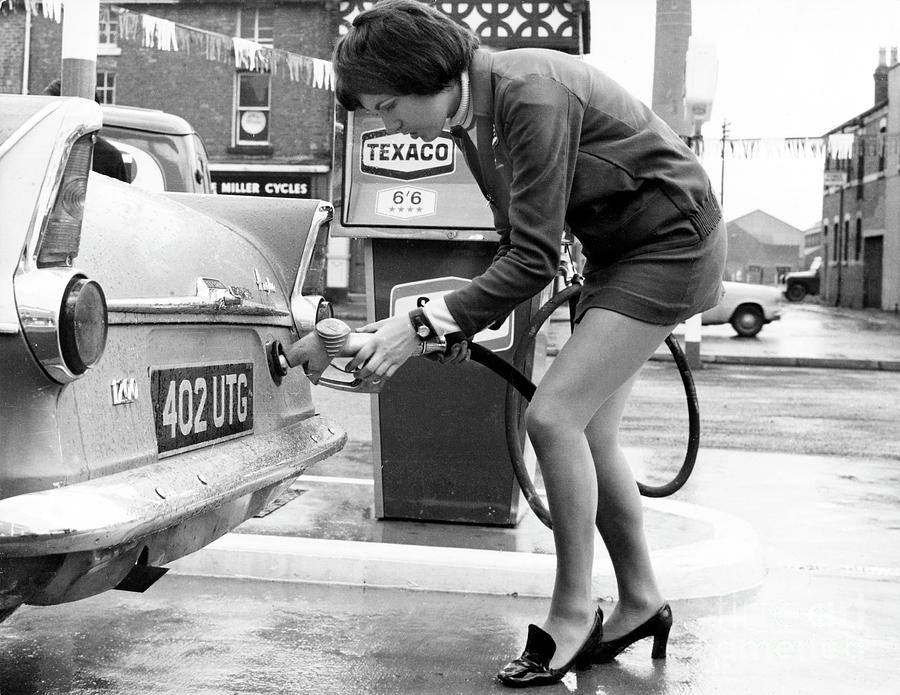 Pumping gas naked public pic