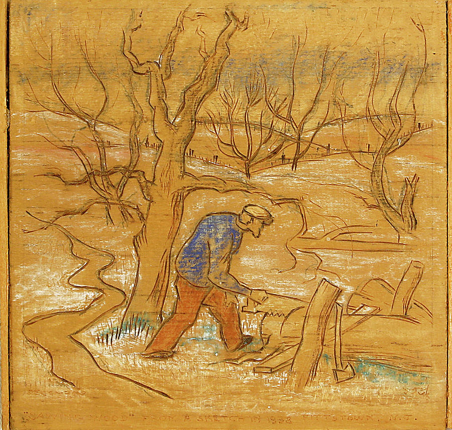 Woodcutter Drawing by Willoughby Senior