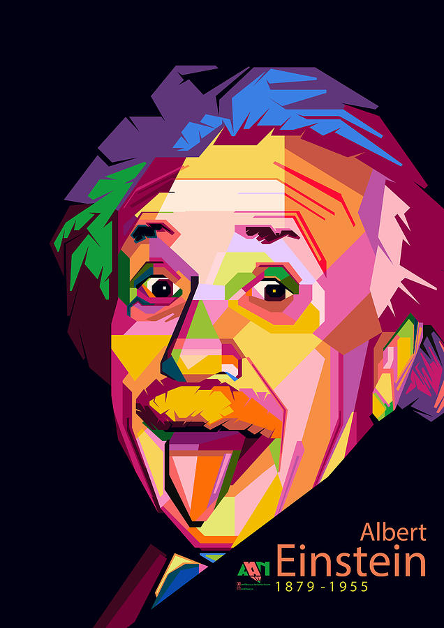 Wpap Of Albert Einstein Digital Art By Andiko Arya Nugraha Pixels