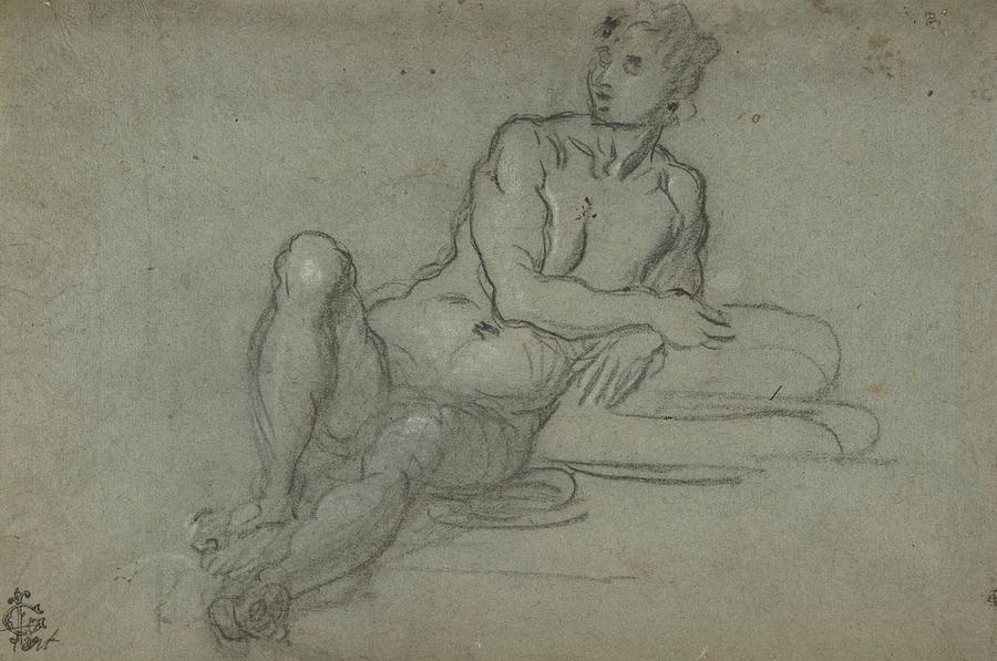 Reclining Female Nude Figure Drawing By Domenico Tintoretto Fine Art