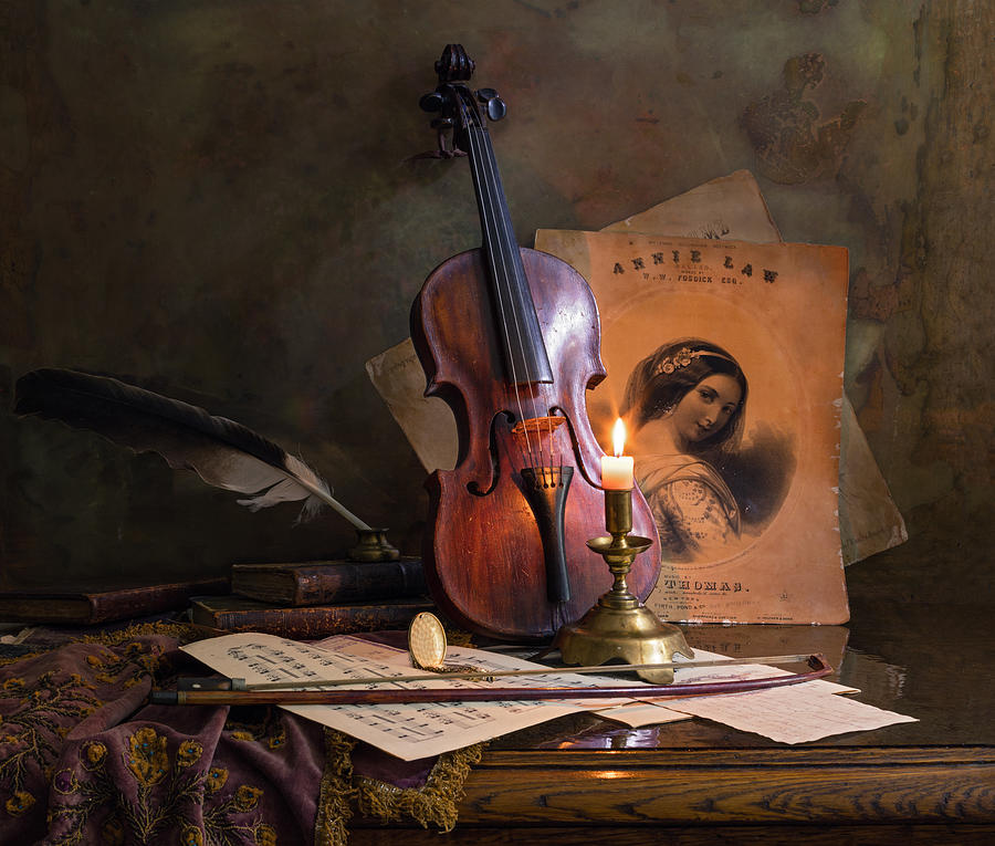 Still Life With Violin And Candle Photograph By Andrey Morozov Fine