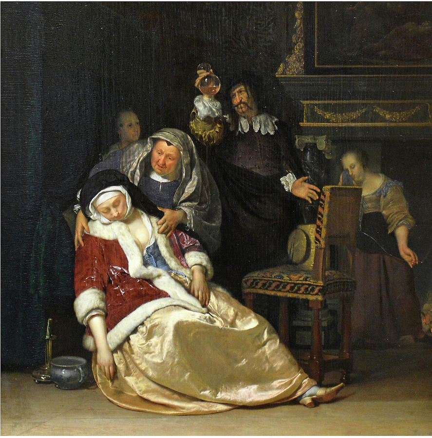 The Doctor S Visit Painting By Frans Van Mieris The Elder Fine Art