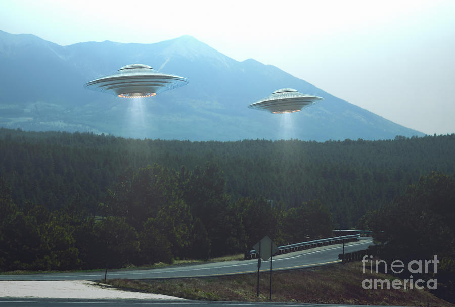 Ufos Over Road Photograph By Ktsdesign Science Photo Library Fine Art